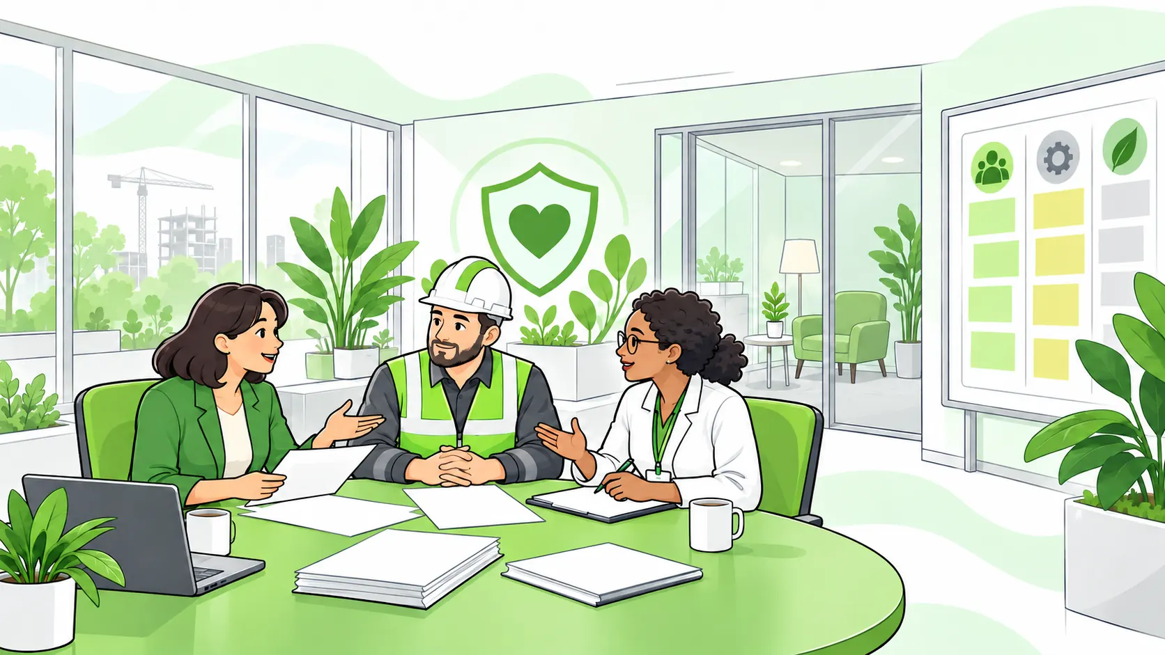 Staff representatives and an occupational health adviser develop a workplace mental health policy with confidential support and prevention arrangements.