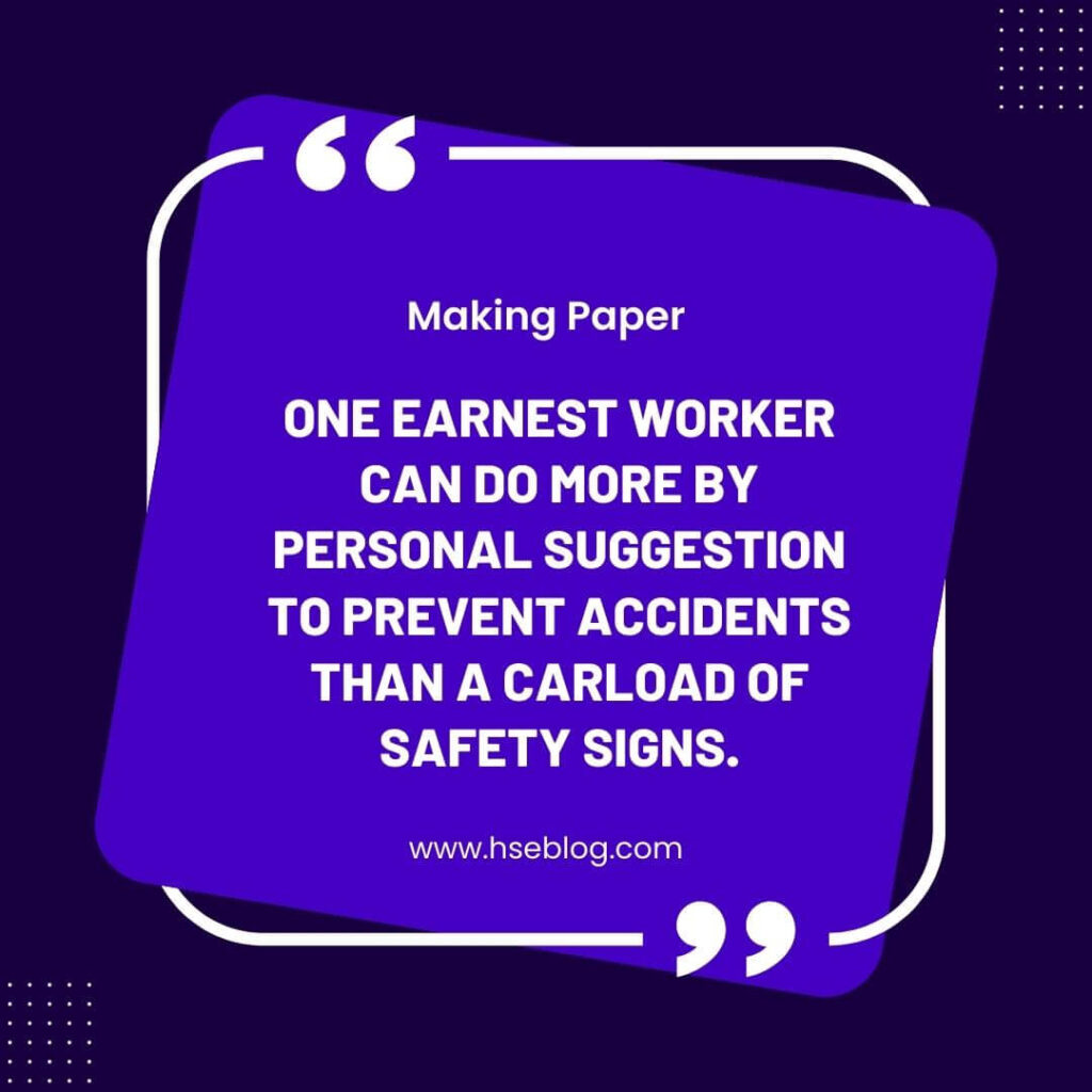 Safety Quote By Making Paper