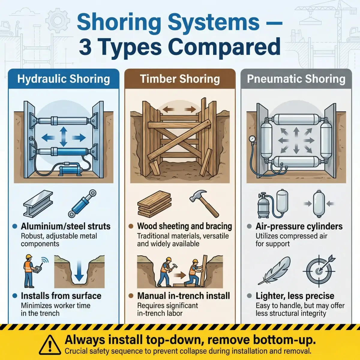Shoring Examples Excavation Protection Methods | Sloping, Shoring & Shielding