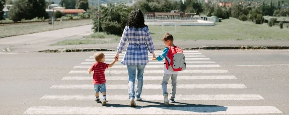 Set of Elements for Pedestrian Rules for Kids, Little Girls