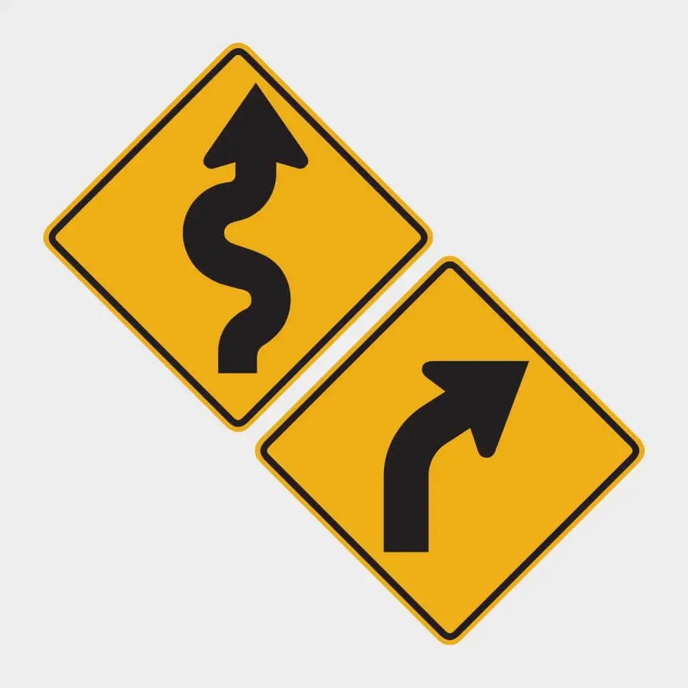 Curve Ahead - Road Signs