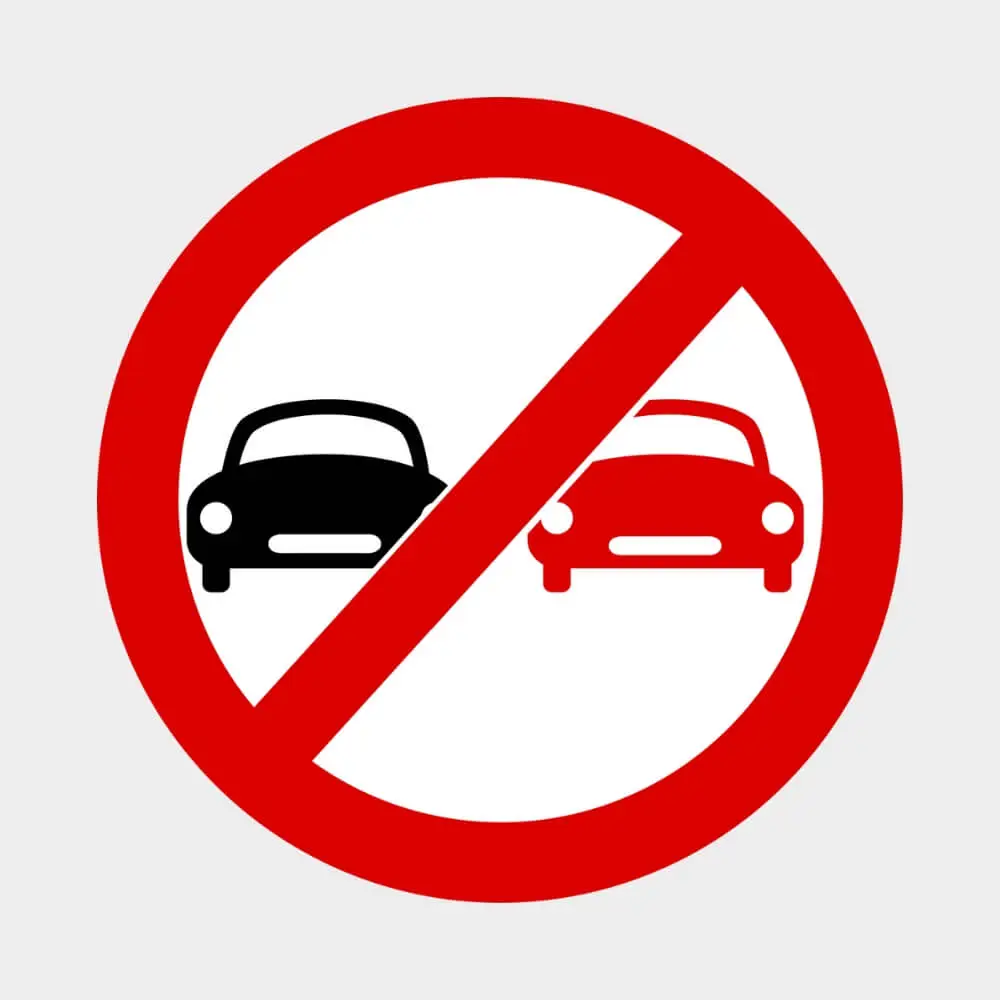 No Overtaking/Passing - Road Signs