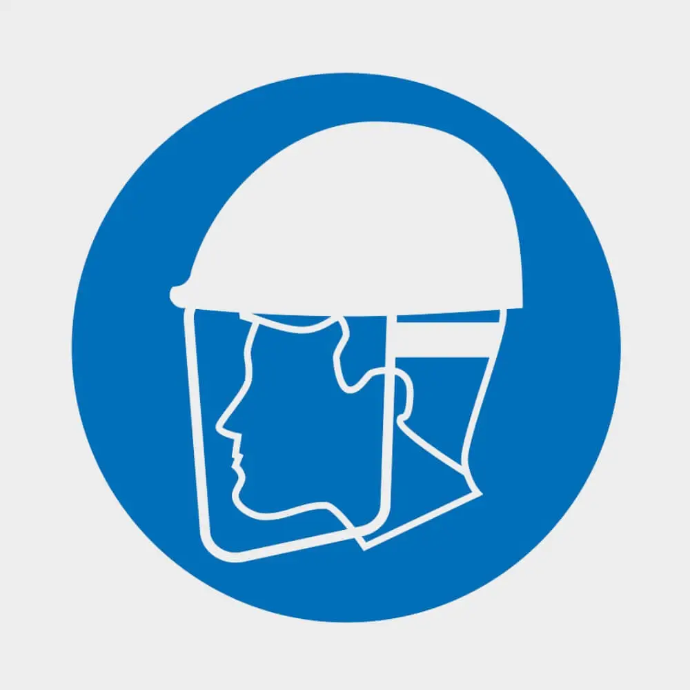 Wear a Helmet and Face Shield - Mandatory Signs