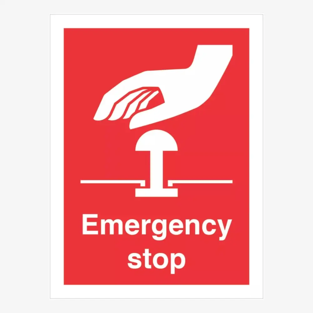 Emergency Stop Button Sign