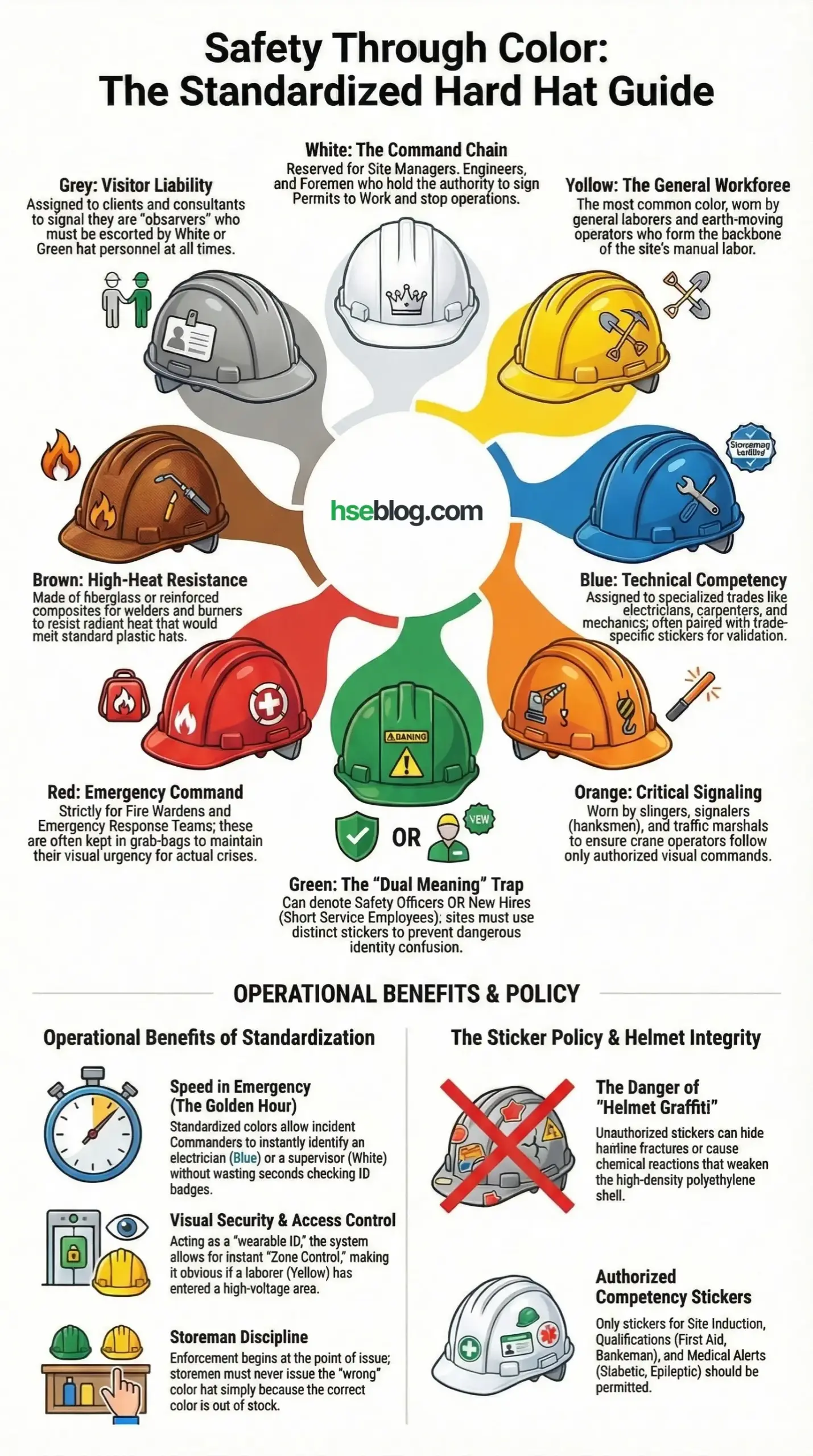 Hard Hat Color Codes & Meanings