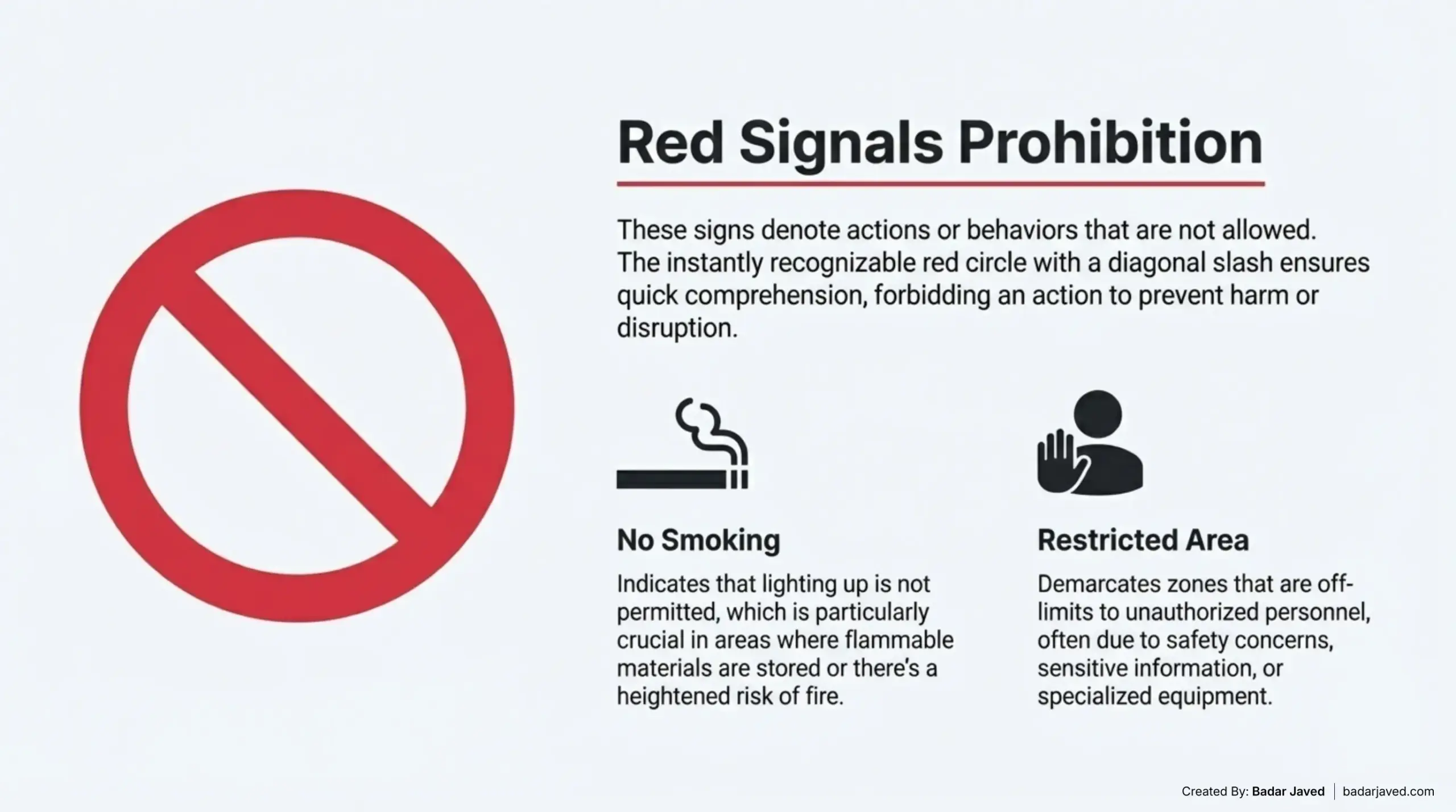 Red Signals Prohibition Signs