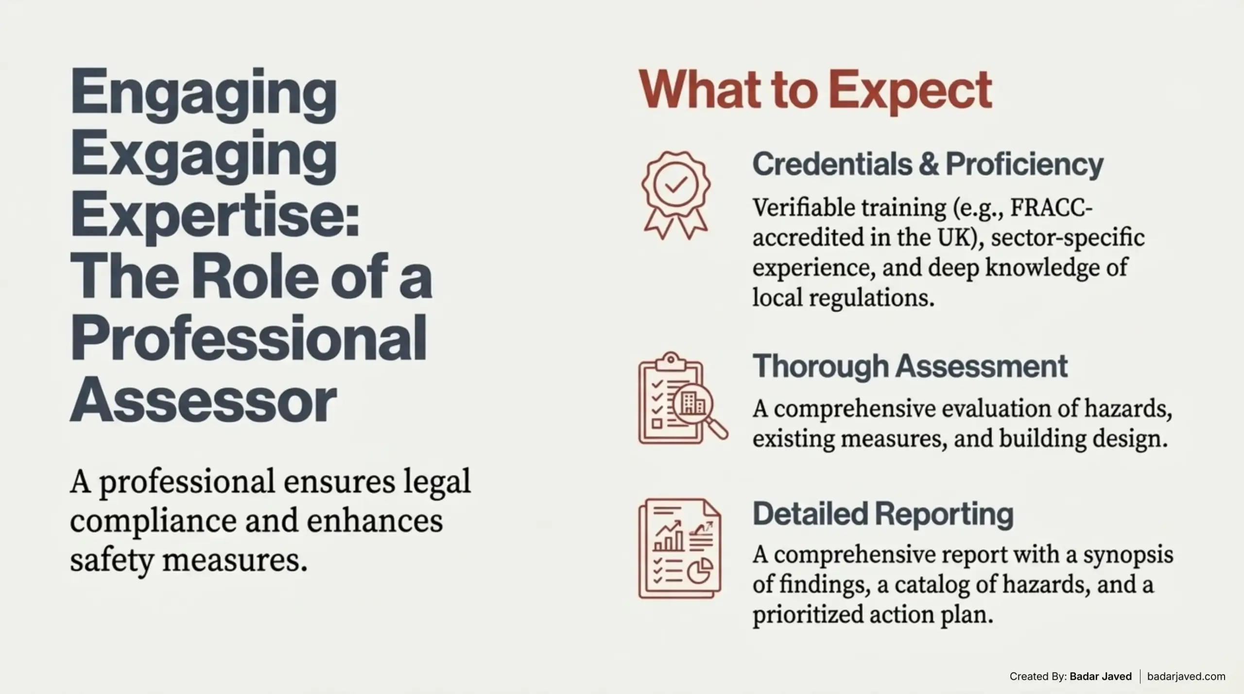 The Role of Professional Assessors in Fire Risk Assessments