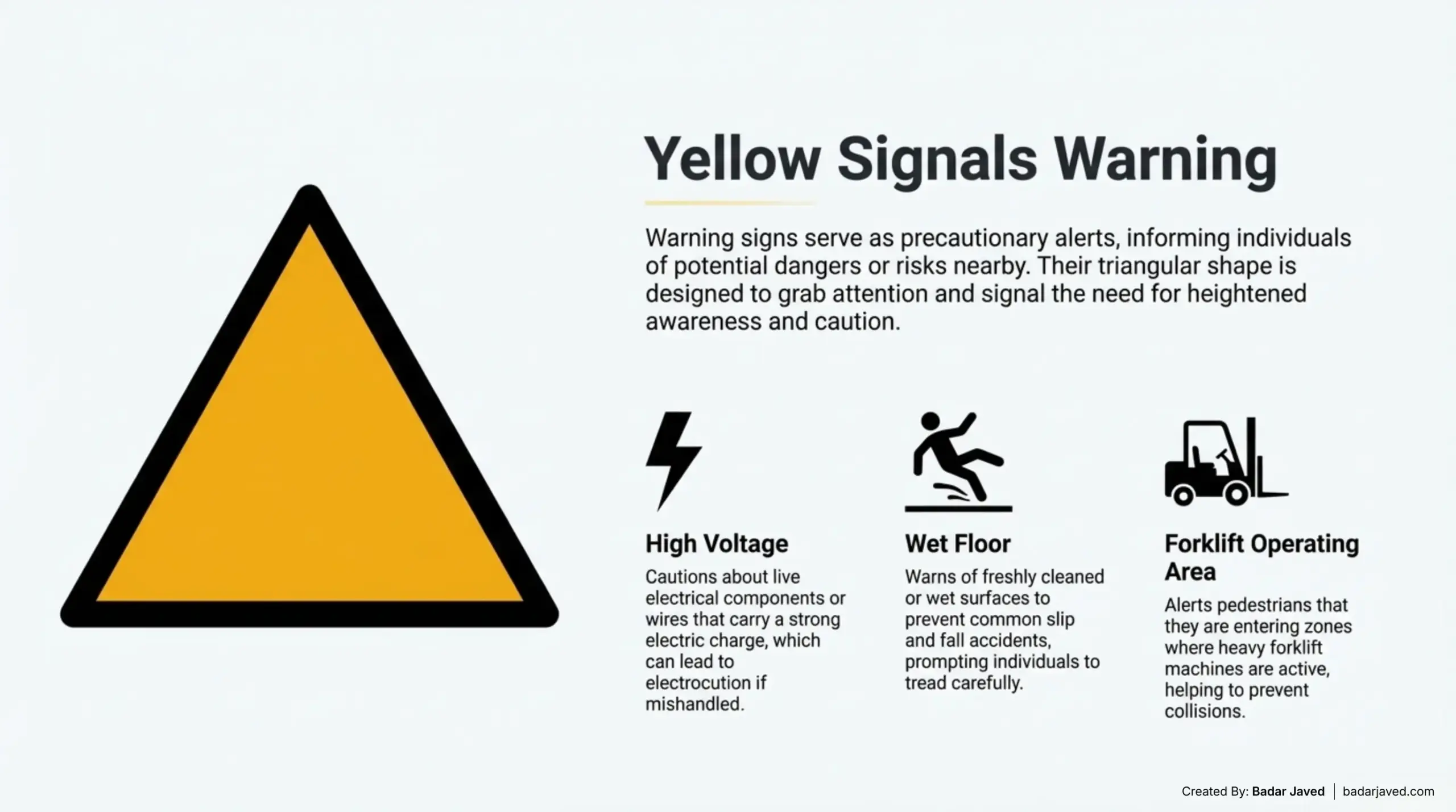 Yellow Signals Warning Signs