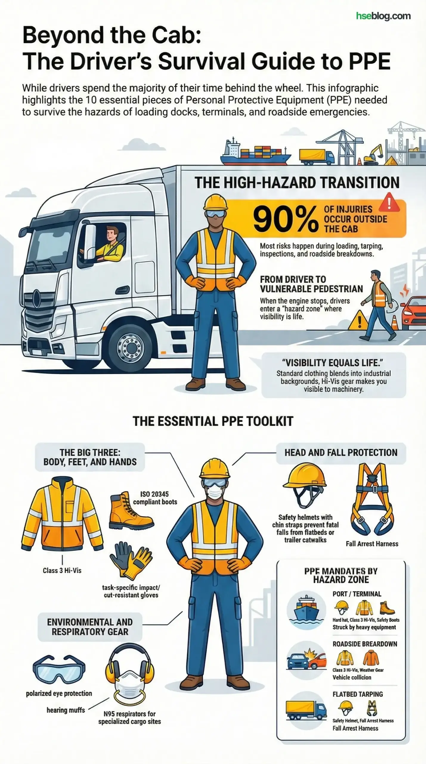 10 Different Personal Protective Equipment (PPE) for Truck Drivers
