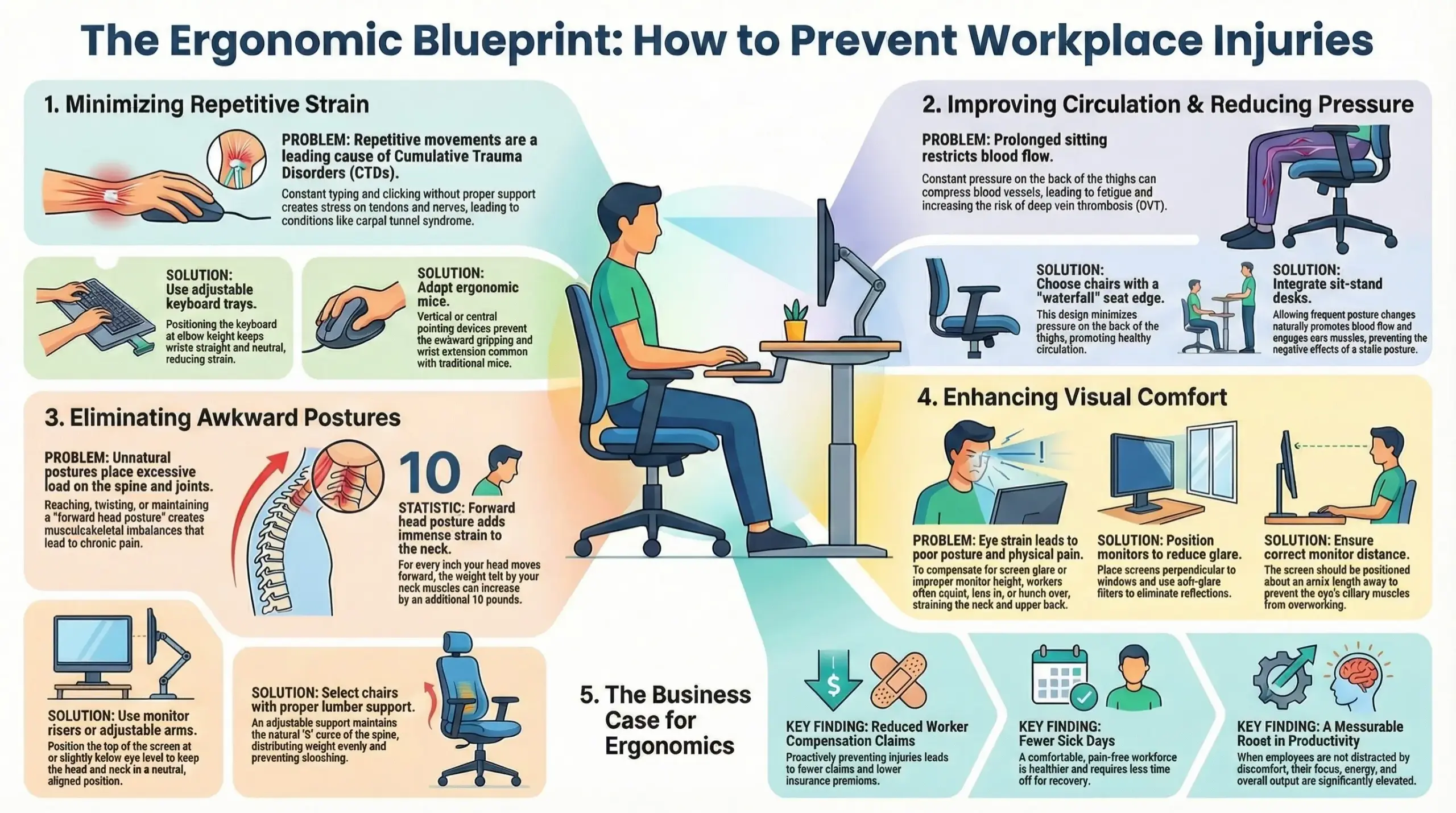 Ergonomic Workstations Reduce the Risk of Workplace Injuries